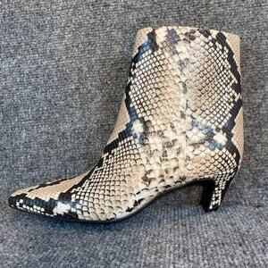 INC SAREYA Snake Print Booties Womens 6 Faux Leather Ankle Boots Kitten Heel